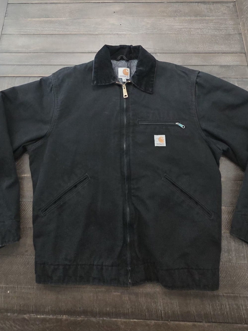 Carhartt Black Men's Duck Canvas Zip-Front Work Jacket